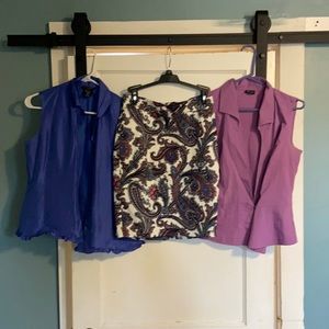 3 pieces 2 shirts 1 skirt ( will sell separate)